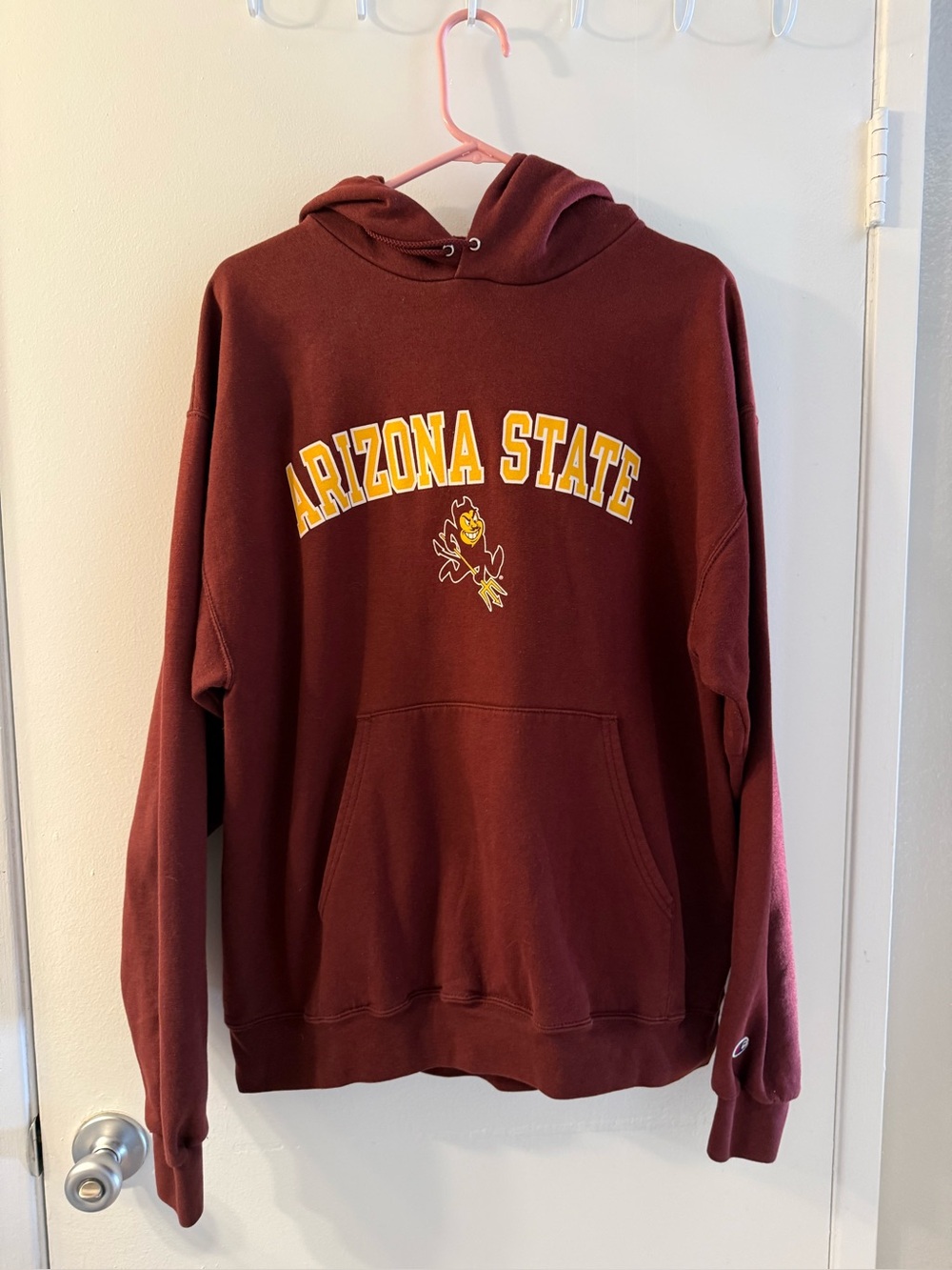 Champion Maroon Pullover Hoodie with kangaroo pockets